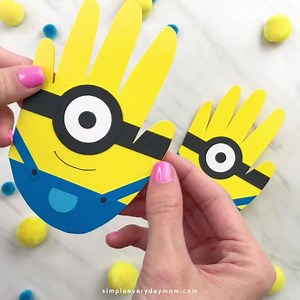 2.1K views · 41 reactions | HANDPRINT MINION CARD https://www.simpleeverydaymom.com/handprint-minion-card-craft/ | Simple Everyday Mom | Facebook