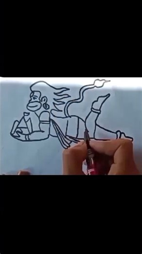 hanuman ji drawing A N L word se bnay #lifeisbutadream #lifeisanart #artstyle ##artist