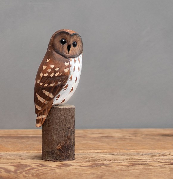 Hand Carved Wooden Mini Barred Owl – 5"h | Small Owl Sculpture | Owl Lover Gift | Woodland Decor - Etsy
