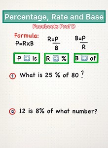 Finding the unknown in Percentage , Rate and Base Math problems!🧐 | Prof D
