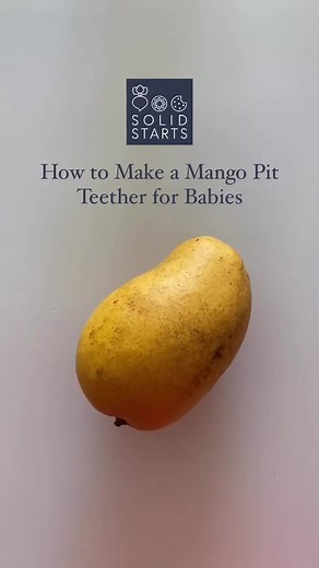 Have a mango? Hand over the pit. 🥭 Letting baby munch on a mango pit can…☑️Help baby’s brain form a mental map of the mouth☑️Advance oral motor skills☑️Strengthen jaw muscle and increase tone☑️Provide sweet, soothing comfort when teething ☑️Give parents a way to advance chewing skills in a safe and stress-free way.That last one is important because if you are delaying the start of solids out of fear, or putting off the transition to finger food, resistive, unbreakable foods like a mango pit can