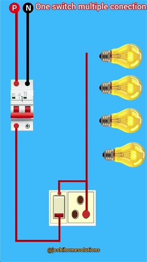 one switch multiple conection #electrical #wiring #shorts