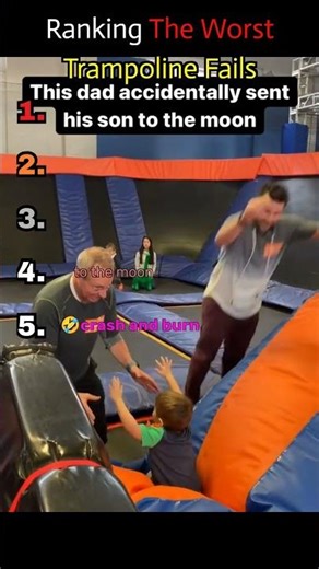 Ranking These Trampoline Disasters 😂 #funny #fails #trampoline