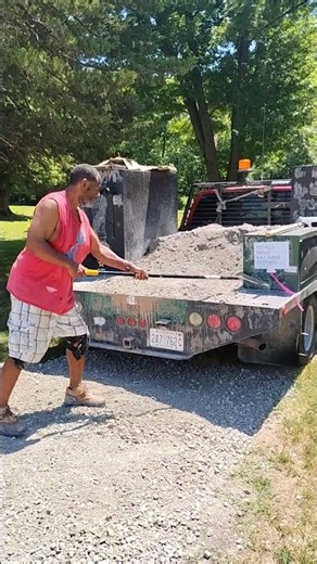 Laying the ROCK down. how easy it is! We do it for you. Starting at only $99. gravel/crushed stone