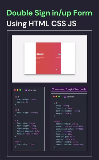 Animated Sign-in & Sign-up form using HTML & CSS