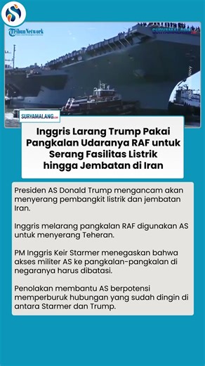 Hubungan AS-Inggris Retak, Trump Dilarang Pakai Pangkalan RAF untuk Serang Infrastruktur Iran