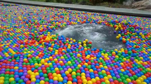 They Filled a Pool With 100,000 Rainbow Balls