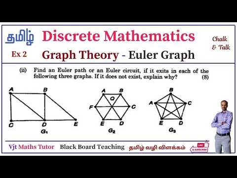 Euler Graph | Graph Theory | Discrete Mathematics | Euler Path | Circuit | Maths | Tamil Example 2