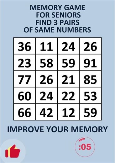 Senior Brain Challenge exercise: improving memory and attention #brainexercise #se #seniorhealthtips