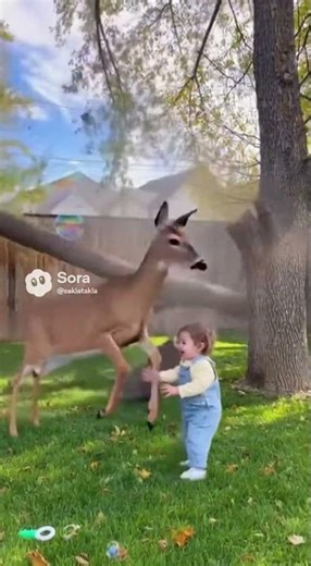 This Clip Looks Too Real… Deer Saves the Toddler 😭🦌👶