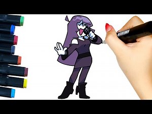How to Draw LILA from Friday Night Funkin Mod - Lila fnf
