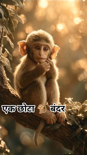 एक छोटा बंदर 🐒 Ek chota Bandar #monkey #story #jangal #बंदर #माकड