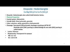 Pyroxene group of minerals