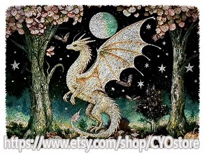 Rug Making Latch Hooking Kit/all Materials Included | Moonlight Flying Dragon - Etsy