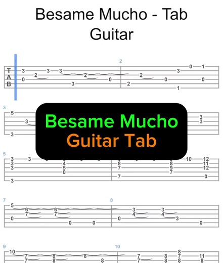 Besame Mucho - Guitar tab solo fingerstyle tutorial #guitar #guitartabs #tutorial #tabs #music