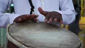 hands of arab drummers close-ups. Traditional Arab musicians play drums from the UAE. dubai