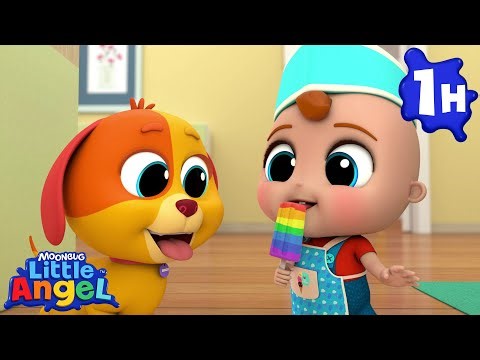 Colorful Rainbow Ice Cream 🌈| Little Angel Color Songs & Nursery Rhymes | Learn Colors & Shapes