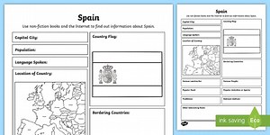 Spain Fact File Writing Template