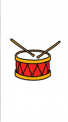 Cara menggambar drum - How to draw a drum easy, step by step