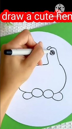 draw cute hen #basic #learn #kids drawing #shorts