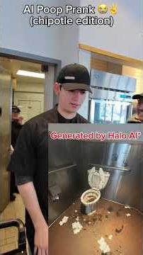 AI Poop Prank at chipotle 😭✌️ (generated with Halo AI) #prank #explorepage #funny #public