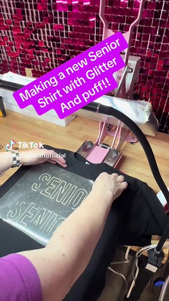 We’re having so much fun combining Metallic Puff and Glitter HTV! #glitter #puffhtv #puff #crafttok #crafts #craftstore #siser #cricut #silhouette #htv #htvvinyl #graduation #grad #senior #highschoolsenior #senior2025 #ironon #glitterhtv #heatpress #mom