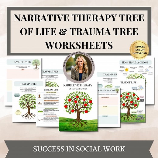 Narrative Therapy Worksheet Bundle Tree of Life and Trauma Tree Life Story, Tree of Life, PTSD & Trauma Therapy, Anxiety Coping Skill, EMDR - Etsy