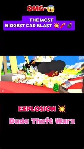 The Most Biggest Car Explosion How To Car Blast In Dude Theft Wars open wolrd | OMG 😱💥💣 #dtw