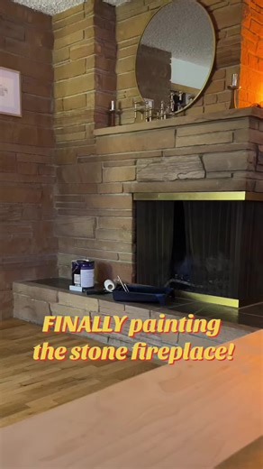 Transforming a Stone Fireplace with Modern White Paint
