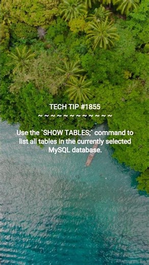 List MySQL Tables Instantly | 2025-12-28 | #Shorts #dotKey #TechTips #systemadmintips