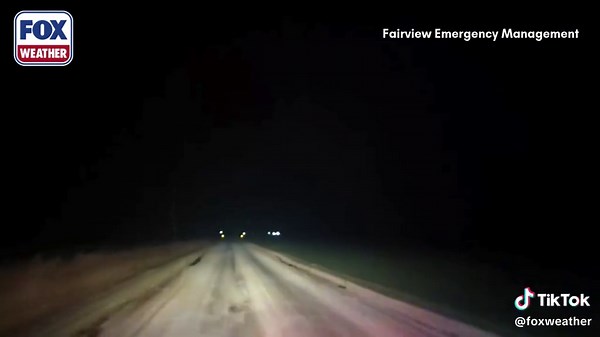 SEVERE THREAT⚡️: Lightning lit up the night sky over Fairview, Oklahoma on Thursday, revealing a possible massive tornado. Severe weather has been ripping through parts of the South throughout the week, with the threat expected to strengthen on Friday. #foxweather #severeweather #thunderstorms #lightning #rain #tornado #oklahoma #fairviewoklahoma #okwx