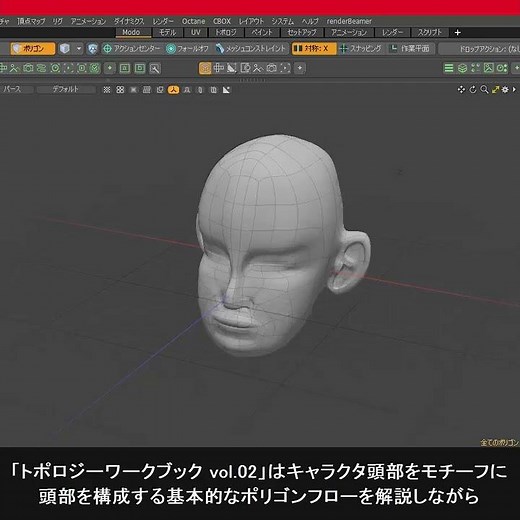 ジオメトリのトポロジーを解説するチュートリアルブック「トポロジーワークブック ol.02」のご紹介です #3dcg #modo #character #modeling #topology