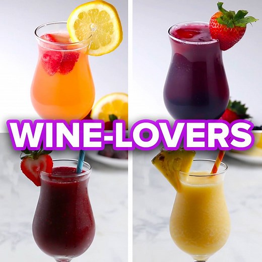 53M views · 163K reactions | Get your friends together and make 1 (or more) of these wine recipes ! | Tasty | Facebook