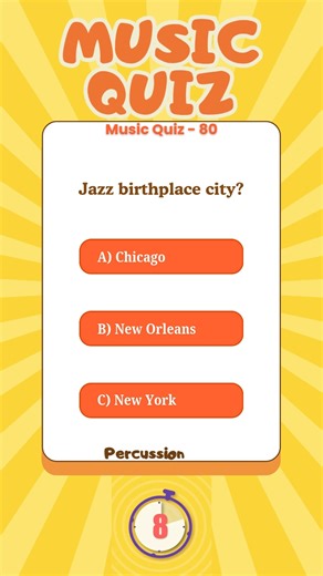 🎶 Music Genre Quiz – Can You Ace All 4 Questions? Test your music knowledge! From jazz to hip-hop, rock, and country – can you get them all right? 🎵✨ 🎶 Music Quiz 80 – Beginner Genre Challenge! Where was jazz born? What was the first hip-hop hit? Elvis's first rock song? Which city is the country music capital? Test your music history knowledge in under 60 seconds! Perfect for beginners, students, and teachers. 🎸 👉 Watch and answer all 4 questions! 💬 Comment your score – ✅ wins vs ❌ fails!