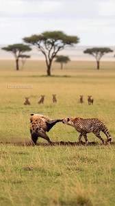 1.3M views · 8.1K reactions | Mother Cheetah Fights Off Hyena To Save Her Cub! | Vu Bros | Facebook