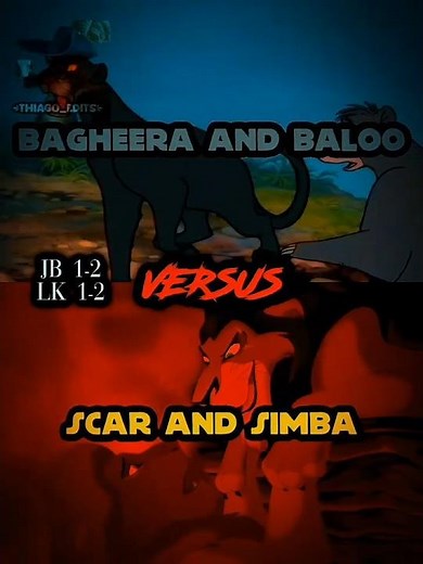 Bagheera And Baloo Vs Scar And Simba #viralshort #edit #disney #thejunglebook #thelionking #fypシ゚