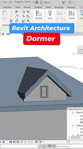 Deepak Verma CAD Softwares on Instagram: "🚀 New Revit Architecture Modeling Tip! 🏠✨ Want to create a Dormer Window / Dormer Roof in Revit Architecture the correct professional way? Learn how to model a clean and accurate dormer using roofs, walls & joins — perfect for residential and villa projects 🚀 With this method, you can: ✔️ Create dormer roofs easily ✔️ Add dormer windows correctly ✔️ Maintain proper roof slopes ✔️ Keep BIM model clean & editable ✔️ Follow real architectural workflow 🎯