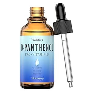 D Panthenol Liquid (1.7 fl.oz, 60g), Concentrate Pro-vitamin B5 Raw Active Ingredient for Skin Hydration, Cosmetic Grade Dexpanthenol for DIY Face, Hair, Nails and Skincare Serum, Moisturer