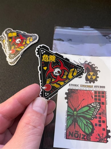 Cyberpunk Biohazard Skull Vinyl Sticker – Japanese Danger Sign, Nuclear Warning, Industrial Decal - Etsy