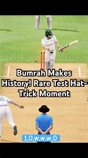Bumrah Makes History! Rare Test Hat-Trick Moment #JaspritBumrah #BumrahHattrick #TestCricket #1m