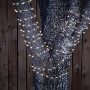 (2 pack) Mainstays Solar Power 200-Count Warm White Fairy LED Wire String Lights Garden Decorative