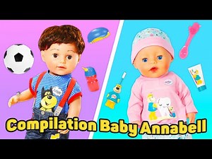 Baby Annabell compilation. Vidéos pour enfants sur la vie du poupon.
