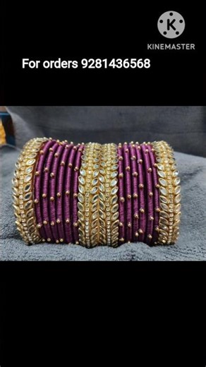 Beautiful handmade silk thread bangles set