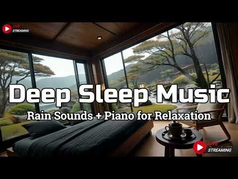 Relaxing Sleep Music with Rain Falling Outside the Warm Bedroom - Healing Music with Rain