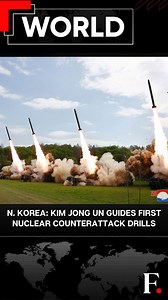 #FPReels: Under the leadership of Kim Jong Un, North Korea carried out its first nuclear counterattack drills to simulate its "nuclear trigger" management system. The military fired an array of short-range ballistic missiles towards the sea off its east coast. This was a show of the diversified nuclear capabilities that the country has. Kim was present during the drill along with other high-ranking officials of the military. | Firstpost