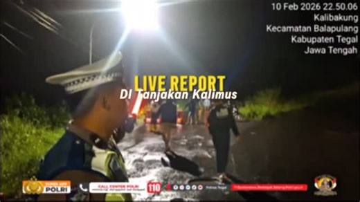 Polres Tegal on Instagram: "Tanjakan Kalimus ditutup sementara akibat pergeseran tanah. Saat ini Satlantas Polres Tegal melakukan pengamanan dan pengaturan lalu lintas di lokasi. Pengendara masih bisa melintas lewat jalur sebelah yang aman dilalui. Tetap hati-hati dan patuhi arahan petugas. #KabupatenTegalAman #polrestegal #PoldaJateng #polripresisi @listyosigitprabowo @divisihumaspolri @humas_poldajateng @polisi_indonesia @bayu_prasatyo @kapolrestegal @38setia_akpol2006 PolresTegal JI. KS. Tubu