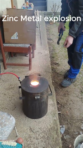 Zinc metal explosion #melting #gold