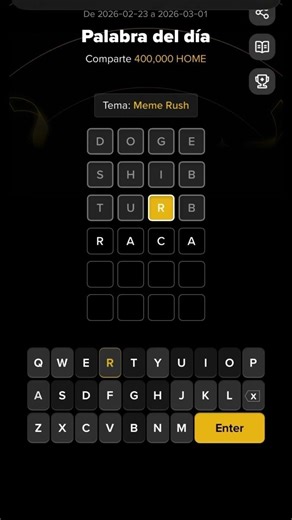 PALABRA DEL DÍA 4 LETRAS MEME RUSH(WORD OF THE DAY 4 LETTERS MEME RUSH) #binance #criptonoticias