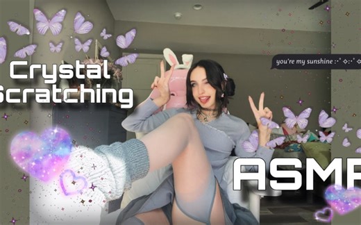 【beebee_助眠】女主播｜ASMR水晶刮擦，展示我的水晶收藏，嘴的声音和指甲敲击( 1920 X 1080 )