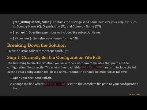 Resolving the unable to find 'distinguished_name' in config Error When Generating a CSR